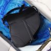 1607137971942582.jpg M0446 Dior Saddle手提包 蓝色天鹅绒 Oblique 印花马鞍包