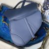 M0446 Dior Saddle手掌纹手提包 Dior官网女包马鞍包 海蓝色