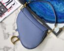 M0446 Dior Saddle手掌纹手提包 Dior官网女包马鞍包 海蓝色