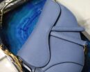 M0446 Dior Saddle手掌纹手提包 Dior官网女包马鞍包 海蓝色
