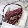 1607326270561975.jpg M0446 Dior Saddle马鞍包 Dior Oblique 绣花丝绒 酒红色