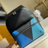 M30735 LV DISCOVERY 双肩包 Taiga 皮革背包 蓝色