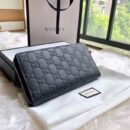 473928 Gucci Signature皮革全拉链式钱包 Gucci拉链钱夹 黑色