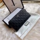 473928 Gucci Signature皮革全拉链式钱包 Gucci拉链钱夹 黑色