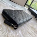 307987 Gucci Signature皮革全拉链式钱包 Gucci男士钱包 黑色