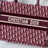 M1296 Dior Book Tote 小号手袋 酒红色天鹅绒 Oblique 印花