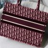 M1296 Dior Book Tote 小号手袋 酒红色天鹅绒 Oblique 印花