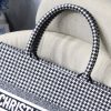 M1296 Dior Book Tote 小号手袋 黑白千鸟格刺绣