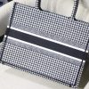 M1296 Dior Book Tote 小号手袋 黑白千鸟格刺绣