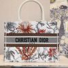 M1296 Dior Book Tote 小号手袋 白色迷彩配多色花卉刺绣