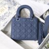 M0538 迪奥Lady Dior My ABCDior 手袋 哑光牛皮革藤格纹 蓝色