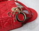 M0538 迪奥Lady Dior MyABCDior 手袋 羊皮革藤格纹 红色