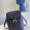 M80596 LV TINY 双肩包 Monogram压纹软粒面牛皮女包 黑色