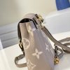 M80738 LV TINY 双肩包 Monogram 压纹软粒面牛皮女士背包 杏色