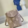 M80738 LV TINY 双肩包 Monogram 压纹软粒面牛皮女士背包 杏色