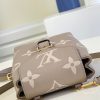 M80738 LV TINY 双肩包 Monogram 压纹软粒面牛皮女士背包 杏色