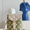 M81351 LV TINY 双肩包 Monogram压纹软粒面牛皮女士背包 绿色