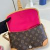 M46049 LV DIANE 手袋 LV法棍包 中古包系列女包 粉色肩带