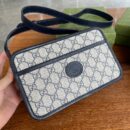 658572 Gucci 饰互扣式双G迷你手袋 GG背包 Gucci复古相机包 蓝色