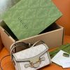 699296 Gucci Gucci马衔扣1955系列迷你手袋 Gucci迷你斜挎包 白色