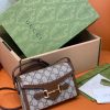699296 Gucci Gucci马衔扣1955系列迷你手袋 Gucci迷你斜挎包 乌木色