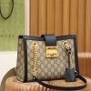 498156 Gucci Padlock系列小号GG肩背包 黑色皮边