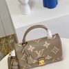 M46041 LV MADELEINE 中号手袋 压纹皮革手提单肩包 卡其色