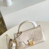 M46008 LV MADELEINE BB 手袋 双色压纹粒面牛皮手提单肩包 白色