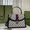 1654816221182370.jpg 651055 古驰Gucci Ophidia系列GG小号手提包 蓝色皮革滚边