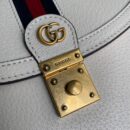 651055 古驰Gucci Ophidia系列织带皮革小号手提包 白色