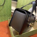 627323 Gucci Horsebit 1955小号马衔扣手提包 复古风格织纹皮革 黑色