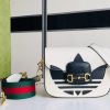 658574 adidas x Gucci Horsebit 1955系列迷你手袋 Gucci马鞍包 白色皮革