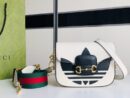 658574 adidas x Gucci Horsebit 1955系列迷你手袋 Gucci马鞍包 白色皮革