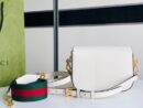 658574 adidas x Gucci Horsebit 1955系列迷你手袋 Gucci马鞍包 白色皮革