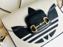 658574 adidas x Gucci Horsebit 1955系列迷你手袋 Gucci马鞍包 白色皮革