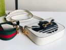 658574 adidas x Gucci Horsebit 1955系列迷你手袋 Gucci马鞍包 白色皮革