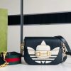 658574 adidas x Gucci Horsebit 1955系列迷你手袋 Gucci马鞍包 黑色皮革