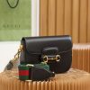 658574 Gucci 马衔扣1955系列GG迷你手袋 Gucci马鞍包 黑色皮革