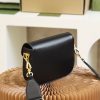 658574 Gucci 马衔扣1955系列GG迷你手袋 Gucci马鞍包 黑色皮革