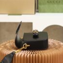 658574 Gucci 马衔扣1955系列GG迷你手袋 Gucci马鞍包 黑色皮革