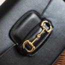 658574 Gucci 马衔扣1955系列GG迷你手袋 Gucci马鞍包 黑色皮革
