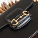 658574 Gucci 马衔扣1955系列GG迷你手袋 Gucci马鞍包 黑色皮革