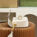 658574 Gucci 马衔扣1955系列GG迷你手袋 Gucci马鞍包 白色皮革