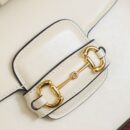 658574 Gucci 马衔扣1955系列GG迷你手袋 Gucci马鞍包 白色皮革