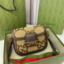 658574 Gucci 马衔扣1955系列超级双G迷你手袋 Gucci马鞍包 棕色