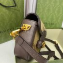 658574 Gucci 马衔扣1955系列超级双G迷你手袋 Gucci马鞍包 棕色