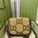 658574 Gucci 马衔扣1955系列超级双G迷你手袋 Gucci马鞍包 棕色
