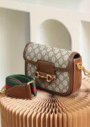 658574 Gucci 马衔扣1955系列GG迷你手袋 Gucci马鞍包 棕色