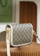 658574 Gucci 马衔扣1955系列GG迷你手袋 Gucci马鞍包 白色