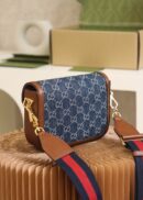 658574 Gucci 马衔扣1955系列迷你手袋 Gucci马鞍包 深蓝色